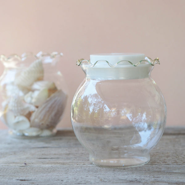 Wavy Clear Glass Container - Pack of 50